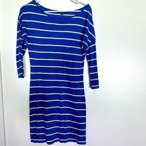 Express small blue and white striped dress.